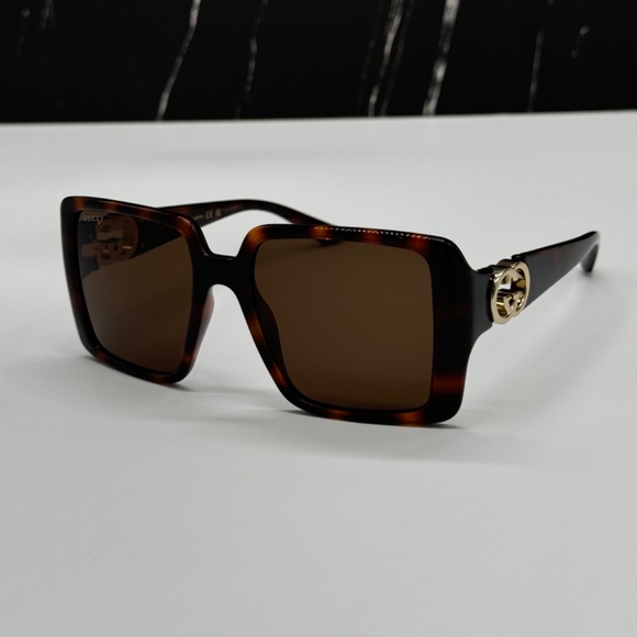 NEW GUCCI GG1692S 002 HAVANA BROWN SQUARE WOMEN GUCCI SUNGLASSES - Picture 2 of 11